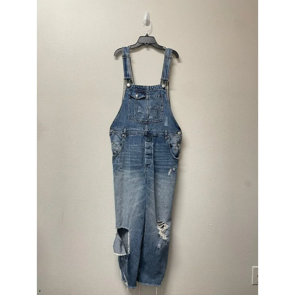 Free People Distressed Crop Overalls- sz28 - Picture 4 of 9
